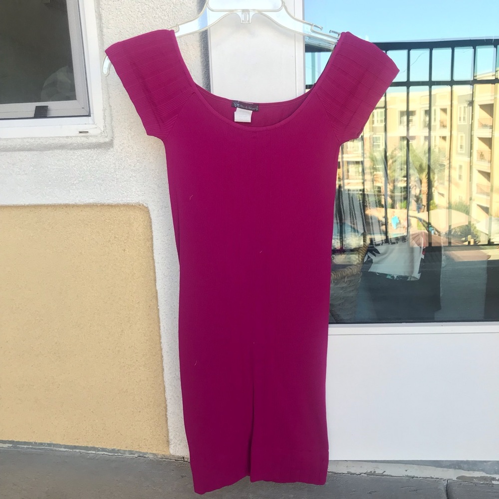 Pink Ribbed Bodycon Dress - Picture 3 of 5